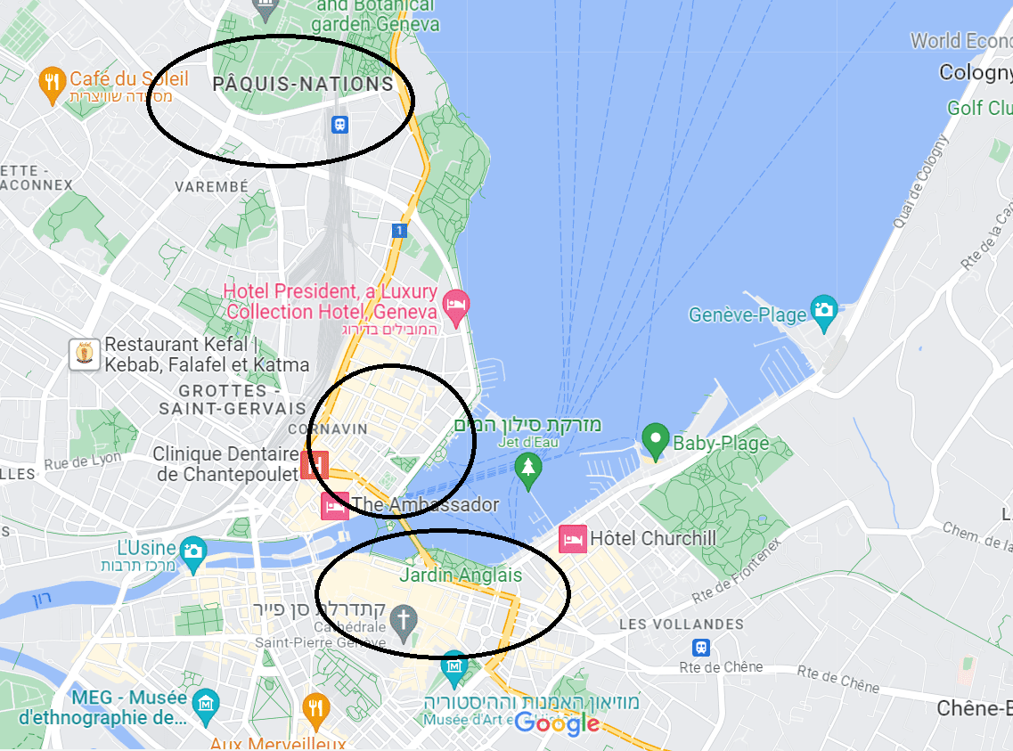 הרובעים הכי טובים ללינה בז'נבה